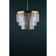 Dar-MOE3435 - Moesha - Natural Brass 6 Light Centre Fitting with Ribbed Glass
