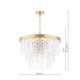 Dar-MOE3435 - Moesha - Natural Brass 6 Light Centre Fitting with Ribbed Glass