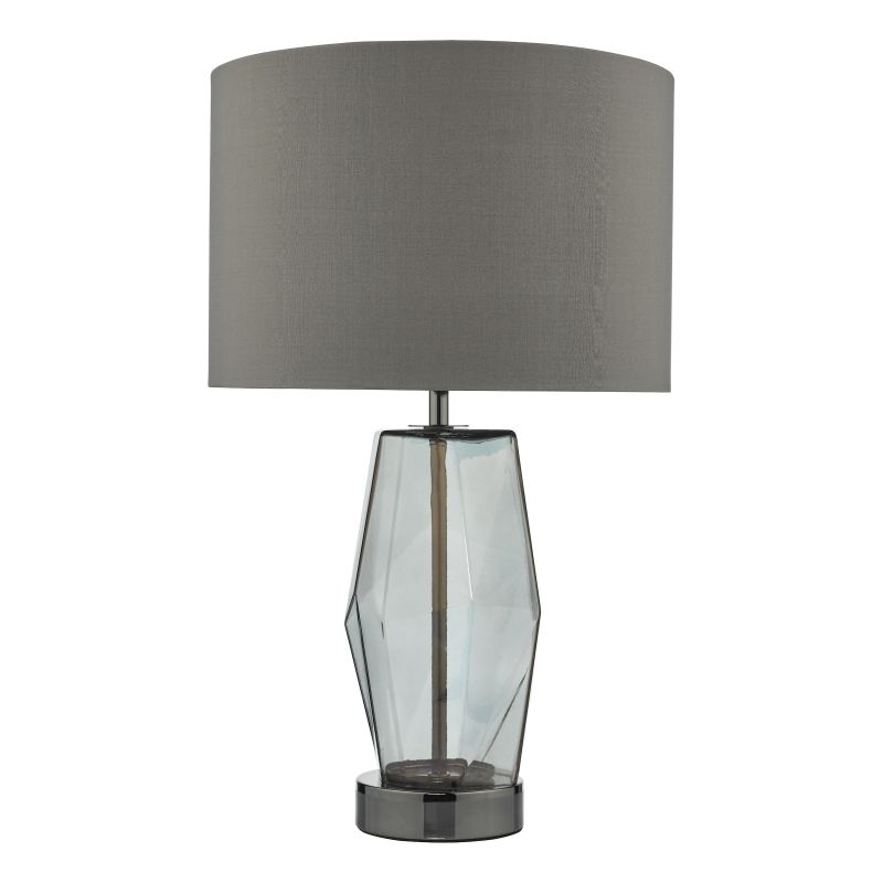 Dar-MUB4308 - Mubina - Grey Shade & Smoky Glass Touch Table Lamp
