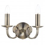 Murray - Decorative Antique Brass 2 Light Wall Lamp Murray - Decorative Antique Brass 2 Light Wall Lamp