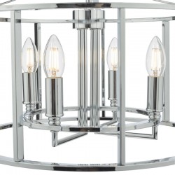 Myka - Polished Chrome 4 Light Lantern Pendant Myka - Polished Chrome 4 Light Lantern Pendant