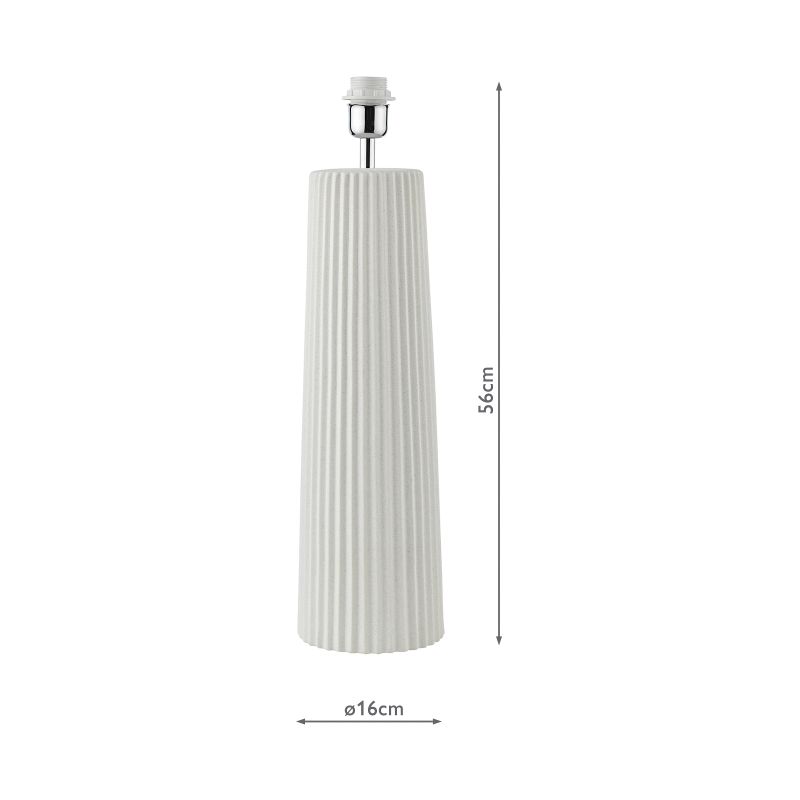 Dar-MYL422 - Myla - Base Only - White Ribbed Table Lamp