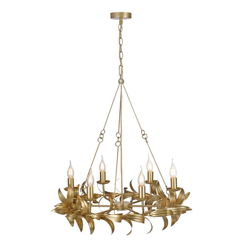 Dar-NAD0635 - Nadria - Handmade Satin Gold 6 Light Pendant