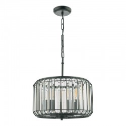 Naeva - Satin Black 3 Light Pendant with Crystal Naeva - Satin Black 3 Light Pendant with Crystal