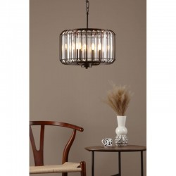 Naeva - Satin Black 3 Light Pendant with Crystal Naeva - Satin Black 3 Light Pendant with Crystal