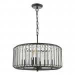 Naeva - Satin Black 4 Light Pendant with Crystal Naeva - Satin Black 4 Light Pendant with Crystal