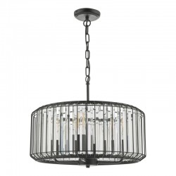 Naeva - Satin Black 4 Light Pendant with Crystal Naeva - Satin Black 4 Light Pendant with Crystal