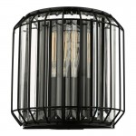 Naeva - Satin Black 2 Light Wall Lamp with Crystal Naeva - Satin Black 2 Light Wall Lamp with Crystal