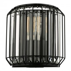 Naeva - Satin Black 2 Light Wall Lamp with Crystal Naeva - Satin Black 2 Light Wall Lamp with Crystal