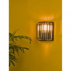 Naeva - Satin Black 2 Light Wall Lamp with Crystal Naeva - Satin Black 2 Light Wall Lamp with Crystal