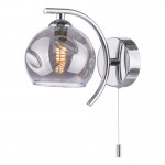 Nakita - Chrome Wall Lamp with Smoked Mirrored Dimpled Glass