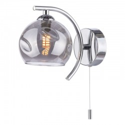 Nakita - Chrome Wall Lamp with Smoked Mirrored Dimpled Glass
