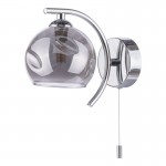 Nakita - Chrome Wall Lamp with Smoked Mirrored Dimpled Glass