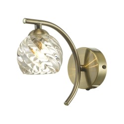 Nakita - Antique Brass Wall Lamp with Twisted Glass Nakita - Antique Brass Wall Lamp with Twisted Glass