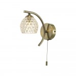 Nakita - Antique Brass Wall Lamp with Dimpled Glass Nakita - Antique Brass Wall Lamp with Dimpled Glass