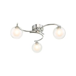 Nakita - Chrome 3 Light Semi Flush with Double Glass Nakita - Chrome 3 Light Semi Flush with Double Glass