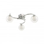 Nakita - Chrome 3 Light Semi Flush with Double Glass Nakita - Chrome 3 Light Semi Flush with Double Glass