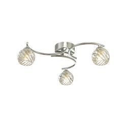 Nakita - Chrome 3 Light Semi Flush with Twisted Glass Nakita - Chrome 3 Light Semi Flush with Twisted Glass