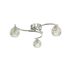 Nakita - Chrome 3 Light Semi Flush with Twisted Glass Nakita - Chrome 3 Light Semi Flush with Twisted Glass