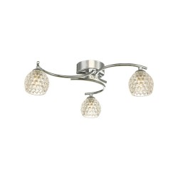 Nakita - Chrome 3 Light Semi Flush with Dimpled Glass Nakita - Chrome 3 Light Semi Flush with Dimpled Glass