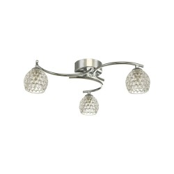 Nakita - Chrome 3 Light Semi Flush with Dimpled Glass Nakita - Chrome 3 Light Semi Flush with Dimpled Glass