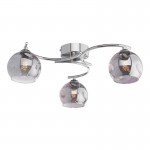 Nakita - Chrome 3 Light Semi Flush with Smoked Mirrored Dimpled Glass Nakita - Chrome 3 Light Semi Flush with Smoked Mirrored Dimpled Glass