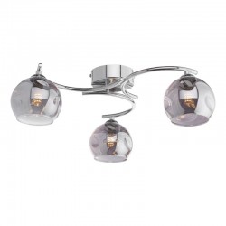 Nakita - Chrome 3 Light Semi Flush with Smoked Mirrored Dimpled Glass Nakita - Chrome 3 Light Semi Flush with Smoked Mirrored Dimpled Glass