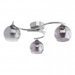 Nakita - Chrome 3 Light Semi Flush with Smoked Mirrored Dimpled Glass Nakita - Chrome 3 Light Semi Flush with Smoked Mirrored Dimpled Glass