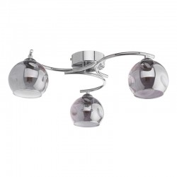 Nakita - Chrome 3 Light Semi Flush with Smoked Mirrored Dimpled Glass Nakita - Chrome 3 Light Semi Flush with Smoked Mirrored Dimpled Glass