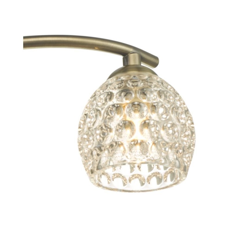 Dar_Vol3-NAK5375-06 - Nakita - Dimpled Glass & Antique Brass 3 Light Semi Flush