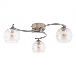 Nakita - Antique Brass 3 Light Semi Flush with Amber Dimpled Glass Nakita - Antique Brass 3 Light Semi Flush with Amber Dimpled Glass
