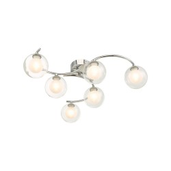 Nakita - Chrome 6 Light Semi Flush with Double Glass Nakita - Chrome 6 Light Semi Flush with Double Glass