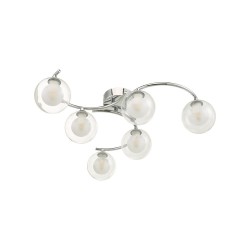 Nakita - Chrome 6 Light Semi Flush with Double Glass Nakita - Chrome 6 Light Semi Flush with Double Glass