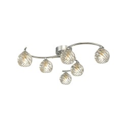 Nakita - Chrome 6 Light Semi Flush with Twisted Glass Nakita - Chrome 6 Light Semi Flush with Twisted Glass