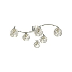 Nakita - Chrome 6 Light Semi Flush with Twisted Glass Nakita - Chrome 6 Light Semi Flush with Twisted Glass