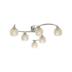 Nakita - Chrome 6 Light Semi Flush with Dimpled Glass Nakita - Chrome 6 Light Semi Flush with Dimpled Glass