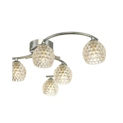 Nakita - Chrome 6 Light Semi Flush with Dimpled Glass Nakita - Chrome 6 Light Semi Flush with Dimpled Glass