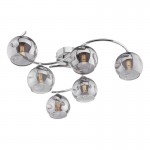Nakita - Chrome 6 Light Semi Flush with Smoked Mirrored Dimpled Glass Nakita - Chrome 6 Light Semi Flush with Smoked Mirrored Dimpled Glass