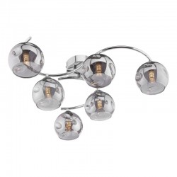 Nakita - Chrome 6 Light Semi Flush with Smoked Mirrored Dimpled Glass Nakita - Chrome 6 Light Semi Flush with Smoked Mirrored Dimpled Glass