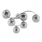Nakita - Chrome 6 Light Semi Flush with Smoked Mirrored Dimpled Glass Nakita - Chrome 6 Light Semi Flush with Smoked Mirrored Dimpled Glass