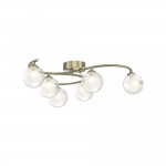 Nakita - Antique Brass 6 Light Semi Flush with Double Glass Nakita - Antique Brass 6 Light Semi Flush with Double Glass