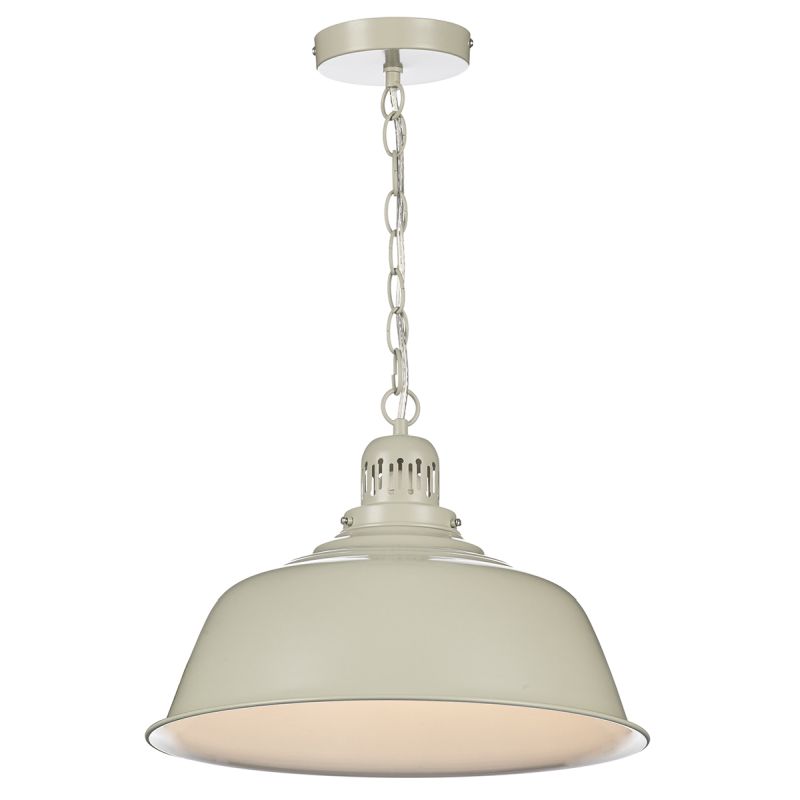 Ceiling Lights - Nantucket - Matt Putty Colour Single Hanging Pendant Dar-NAN0133 - Nantucket - Matt Putty Colour Single Hanging Pendant