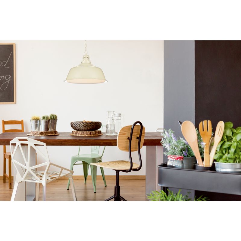 Ceiling Lights - Nantucket - Matt Putty Colour Single Hanging Pendant Dar-NAN0133 - Nantucket - Matt Putty Colour Single Hanging Pendant