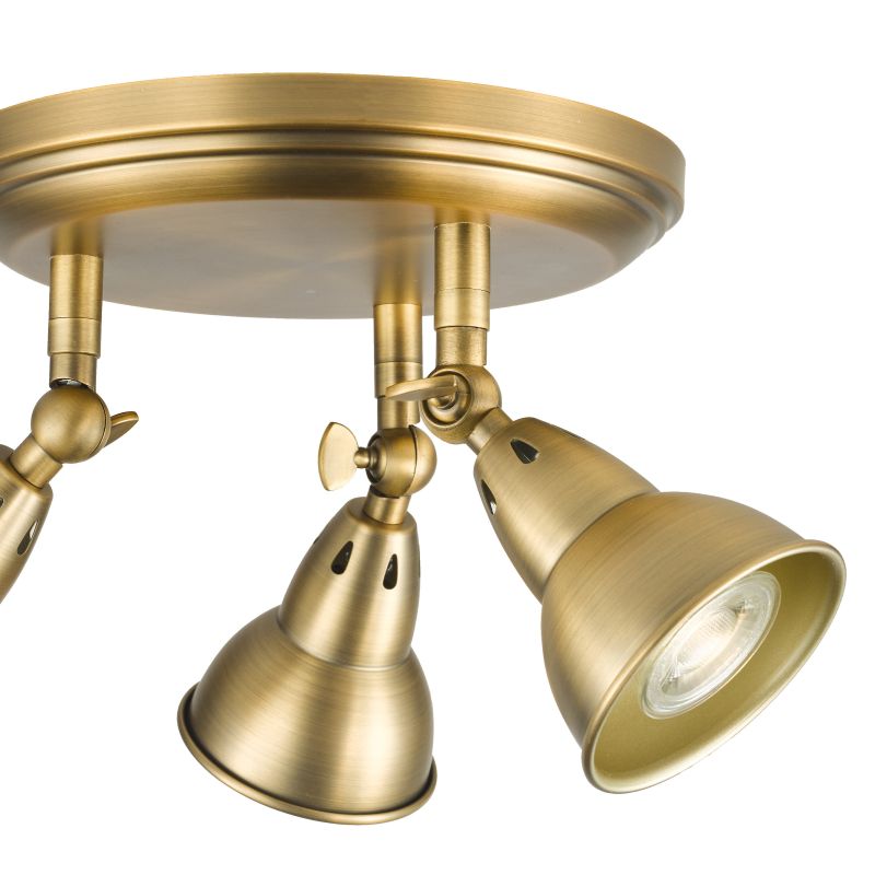 Dar-NAT7642 - Nathaniel - Aged Brass 3 Light Spotlights