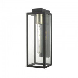 Naxos - Outdoor Black Wall Lamp with Clear Glass 