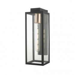 Naxos - Outdoor Black Wall Lamp with Clear Glass 