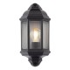 Dar-NEL2122 - Nelson - Traditional Matt Black Half Wall Lamp with Clear Glass IP44