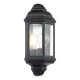 Dar-NEL2122 - Nelson - Traditional Matt Black Half Wall Lamp with Clear Glass IP44