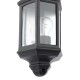 Dar-NEL2122 - Nelson - Traditional Matt Black Half Wall Lamp with Clear Glass IP44