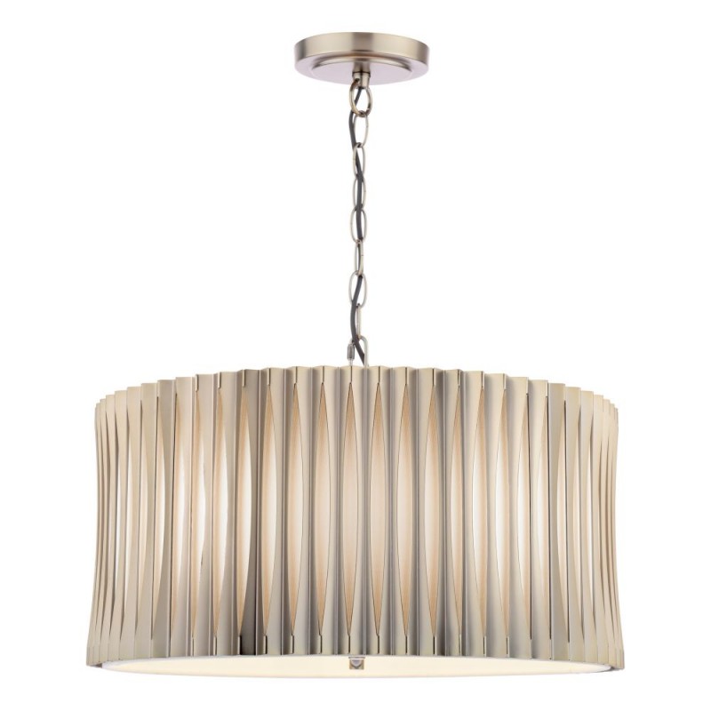 Dar-NET0363 - Netra - Satin Bronze 3 Light Pendant with Ivory Inner Shade